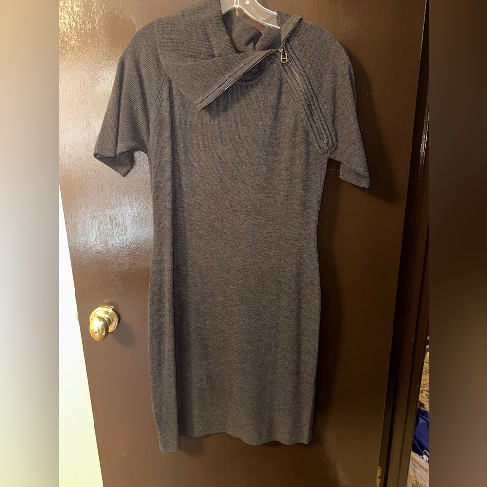 Gray short sleeve sweater dress